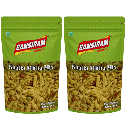 Bansiram Namkeen Khatta Mitha Mix ( Pack of 2 X 400g) - 800gm.