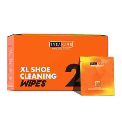 SNEAKARE Premium XL Shoe Cleaning Wipes (20x20 cm) – Travel-Friendly, Quick Drying, Mess-Free Wipes for Instant Sneaker Care, Sneaker Wipes (Pack of 24)