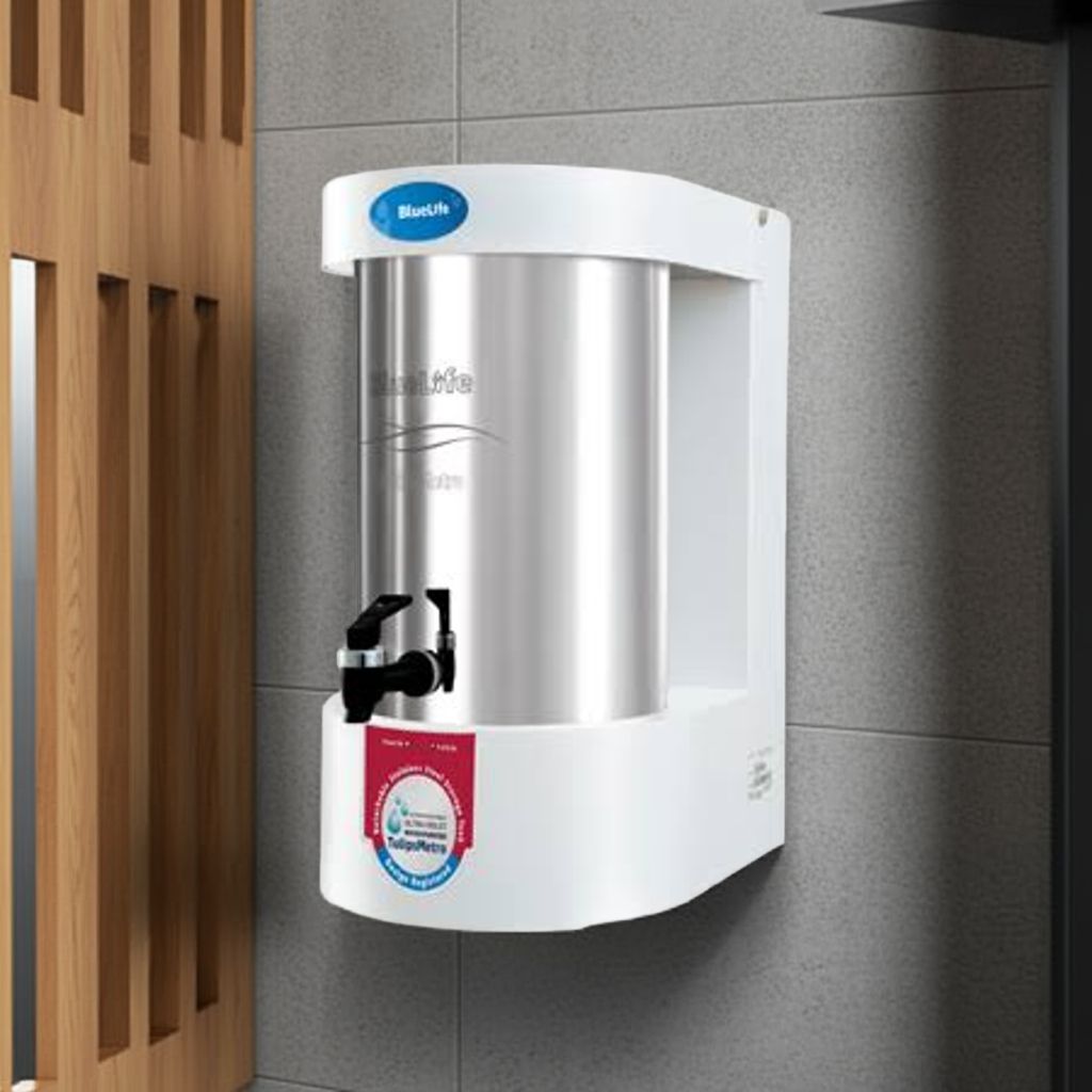 BlueLife® TulipsMetro, UF+UV Water Purifier with Stainless-Steel Tank, for Corporation Water