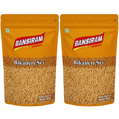 BANSI RAM Namkeen Bikaneri Sev (Pack of 2 X 375g)