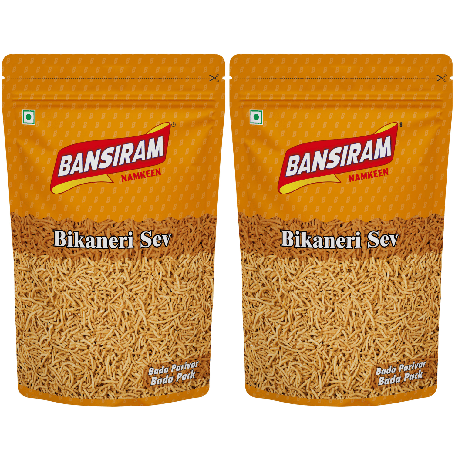 BANSI RAM Namkeen Bikaneri Sev (Pack of 2 X 375g)
