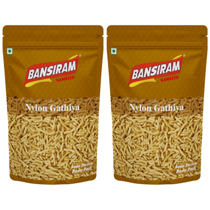 Bansiram Namkeen Naylon Gathiya (Pack of 2 - 400g) - 800gm