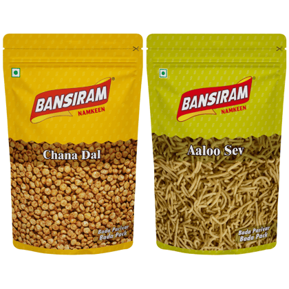 Bansiram Namkeen Chana Dal & Aaloo Sev (2 x 375gm) Combo Pack - 750 gm