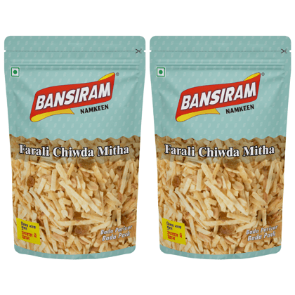 BANSI RAM Namkeen Farali Chiwda Mitha (Pack of 2 X 350g) 700 gm
