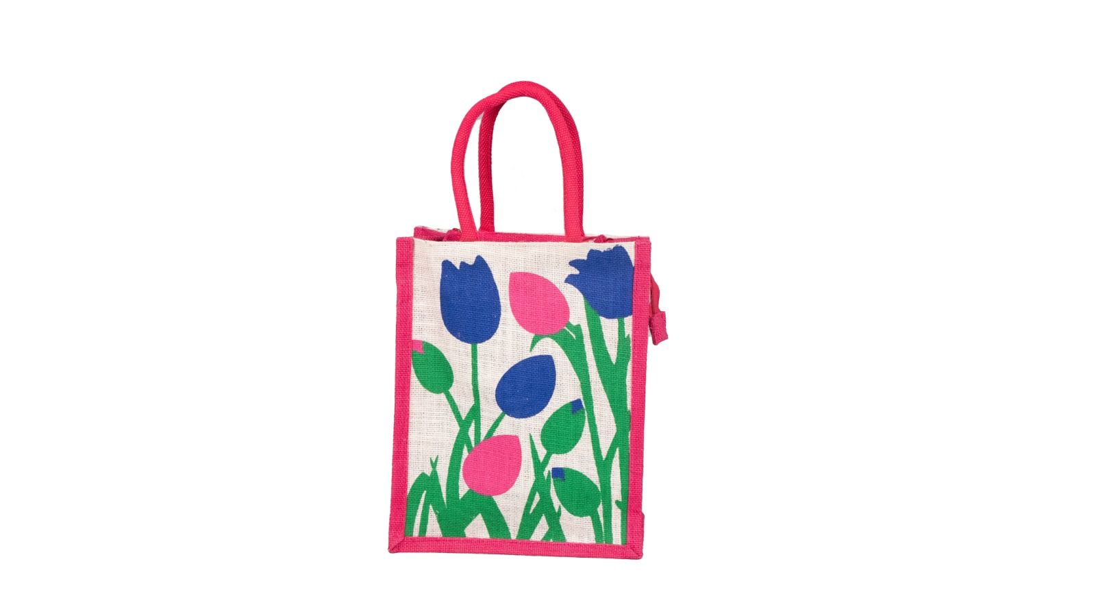 Floral Tote Bag - Blue & Pink Flowers
