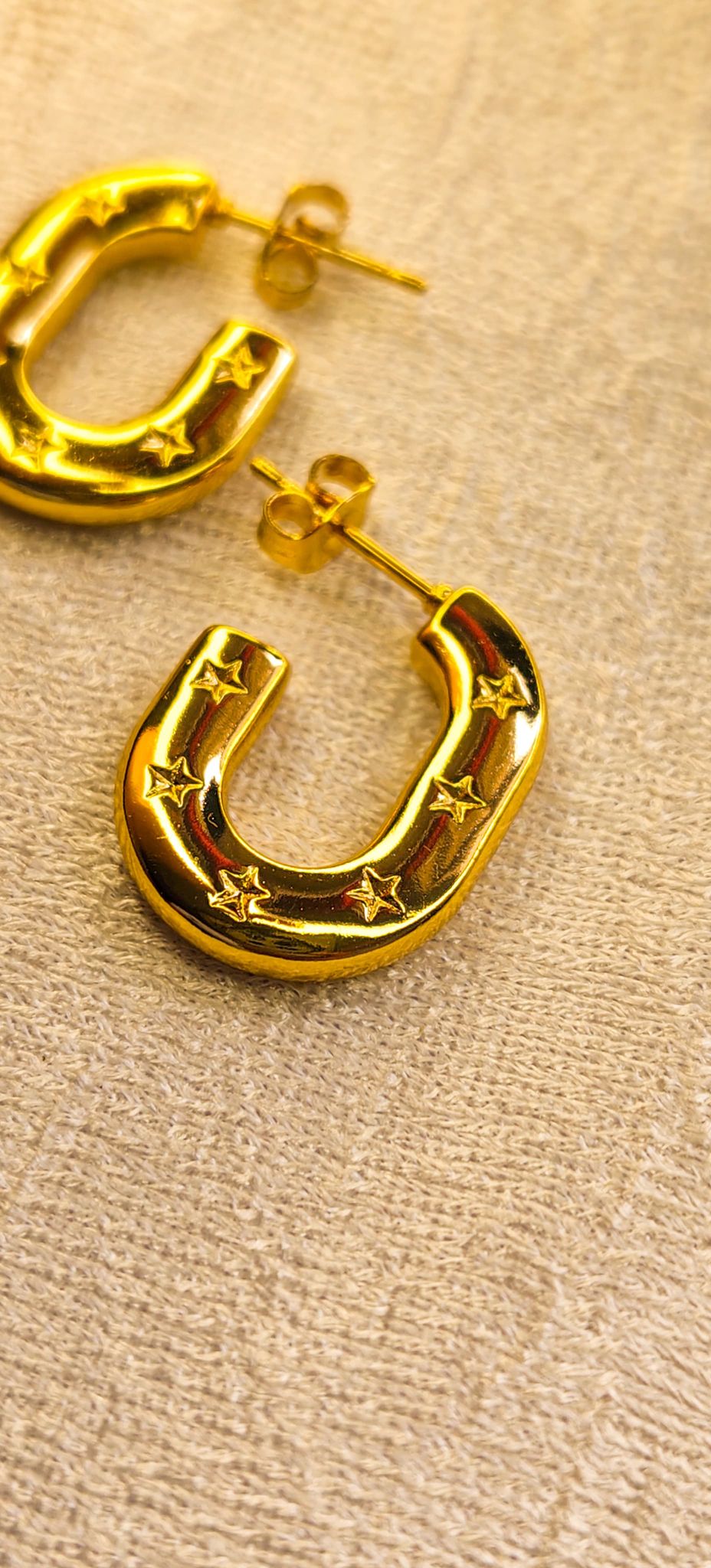 Gold Star Hoop Earrings