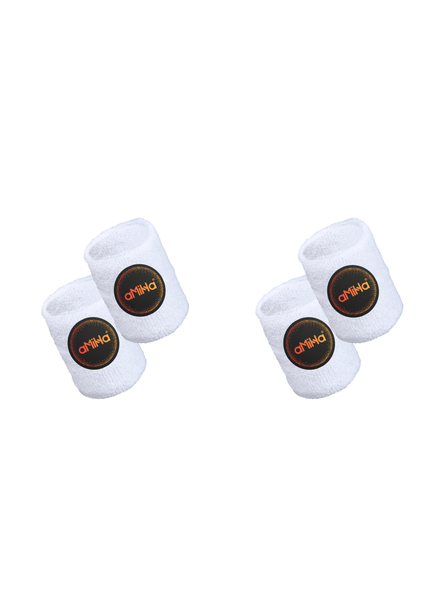 4 Pieces White Cotton Wristbands - aMiHa