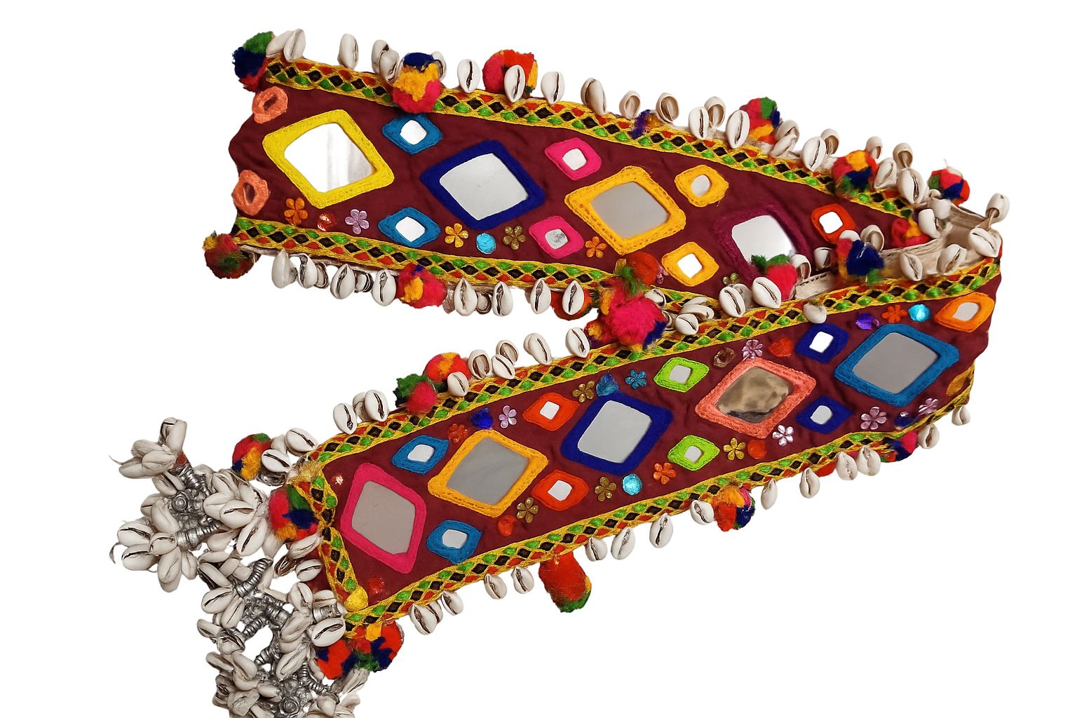 Indian Waist Belt with Mirrors & Shells