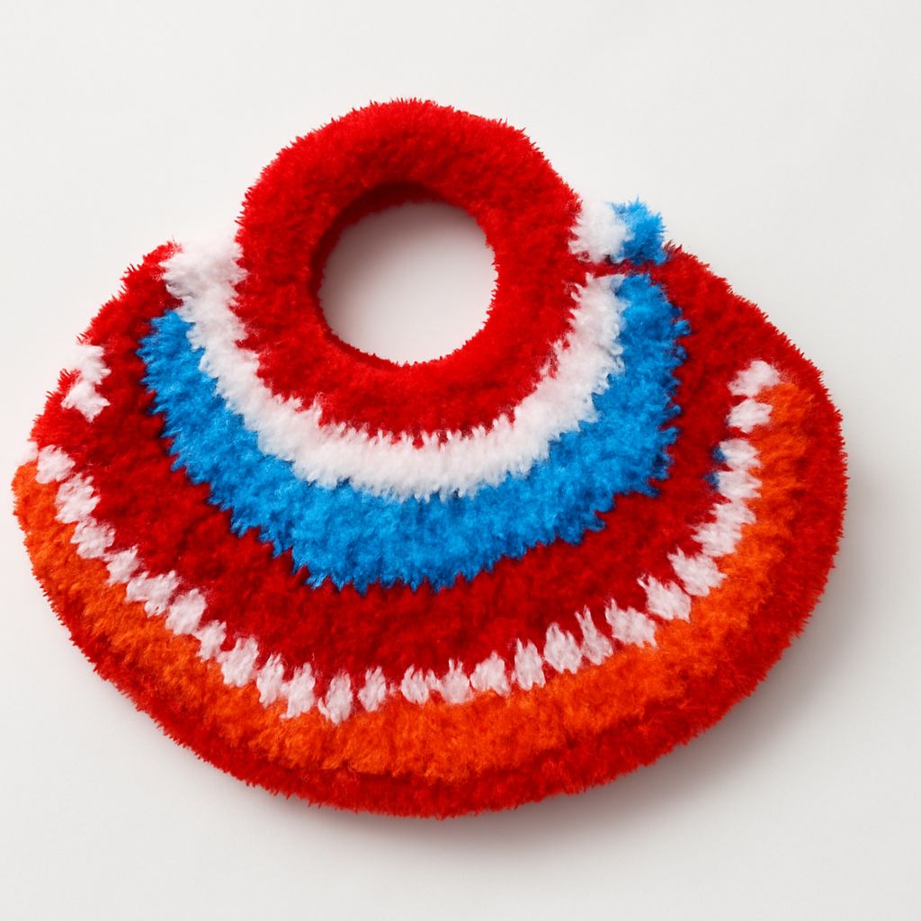 Rainbow Woolen Circle Bag - Handcrafted Bohemian Accessory
