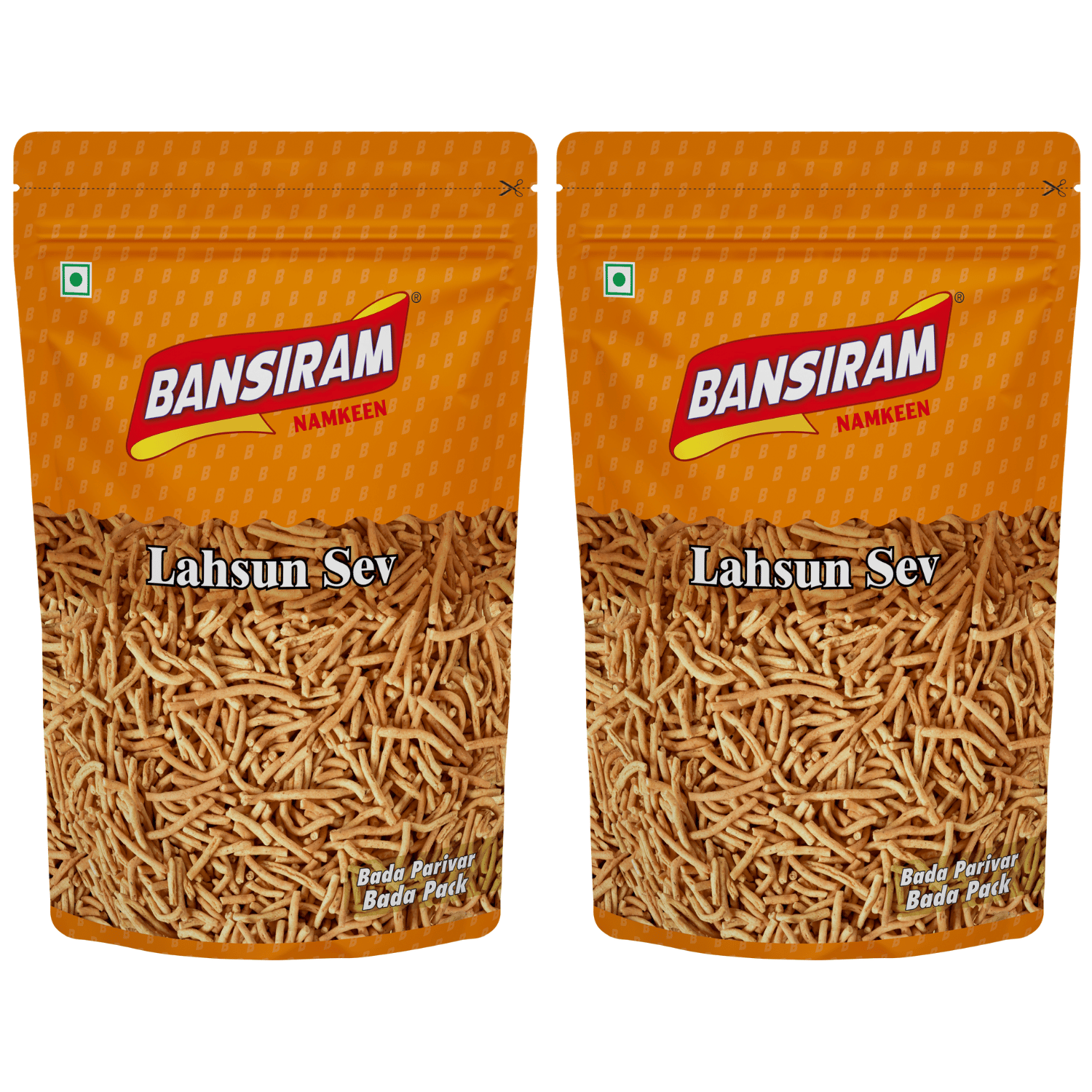BANSI RAM Namkeen Lahsun Sev (Pack of 2 X 375g) Combo Pack - 750 gm