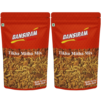 Bansiram Namkeen Tikha Mitha Mix ( Pack of 2 X 400g) - 800gm.