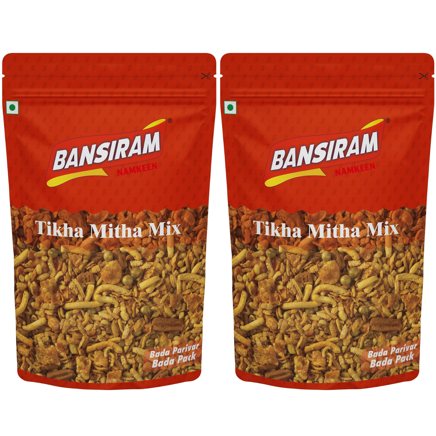 Bansiram Namkeen Tikha Mitha Mix ( Pack of 2 X 400g) - 800gm.