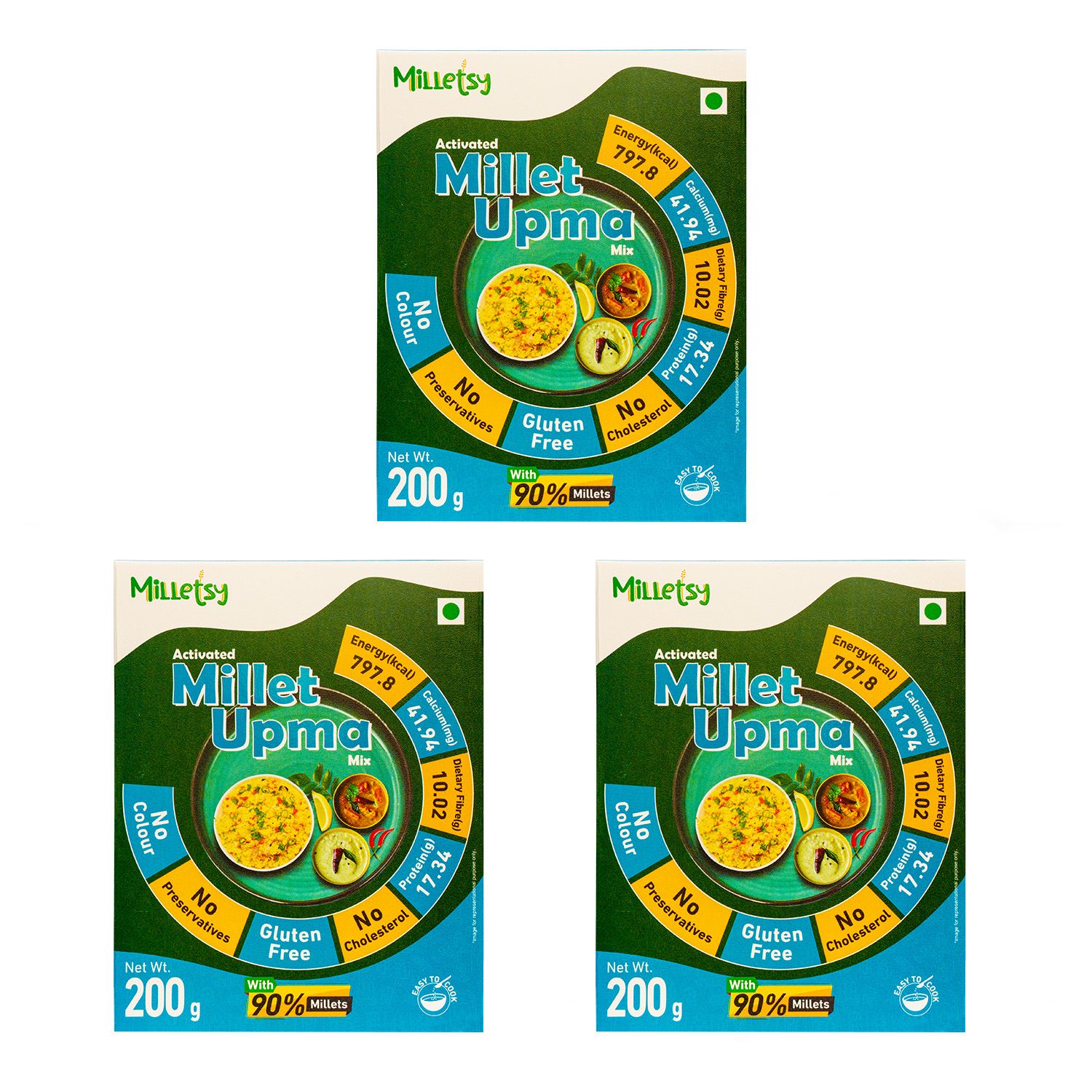 Milletsy Millet Upma Instant Mix Pack of 3| 200 g each