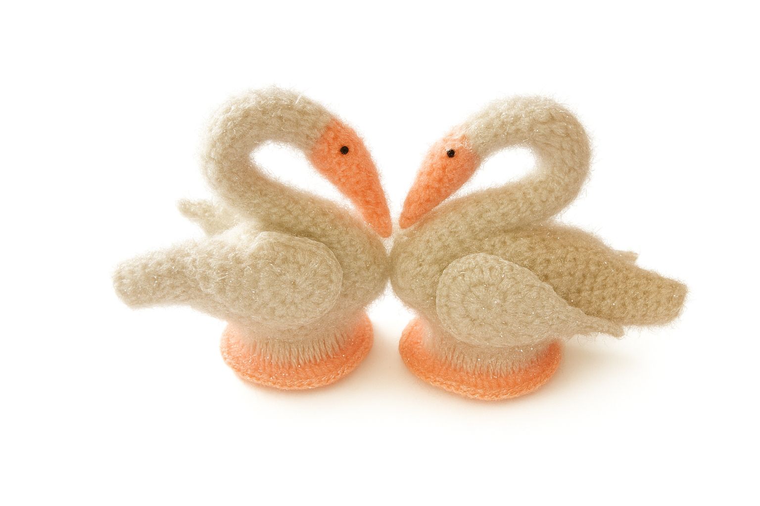 Handmade Crochet Swan Pair - Elegant Home Decor Gift