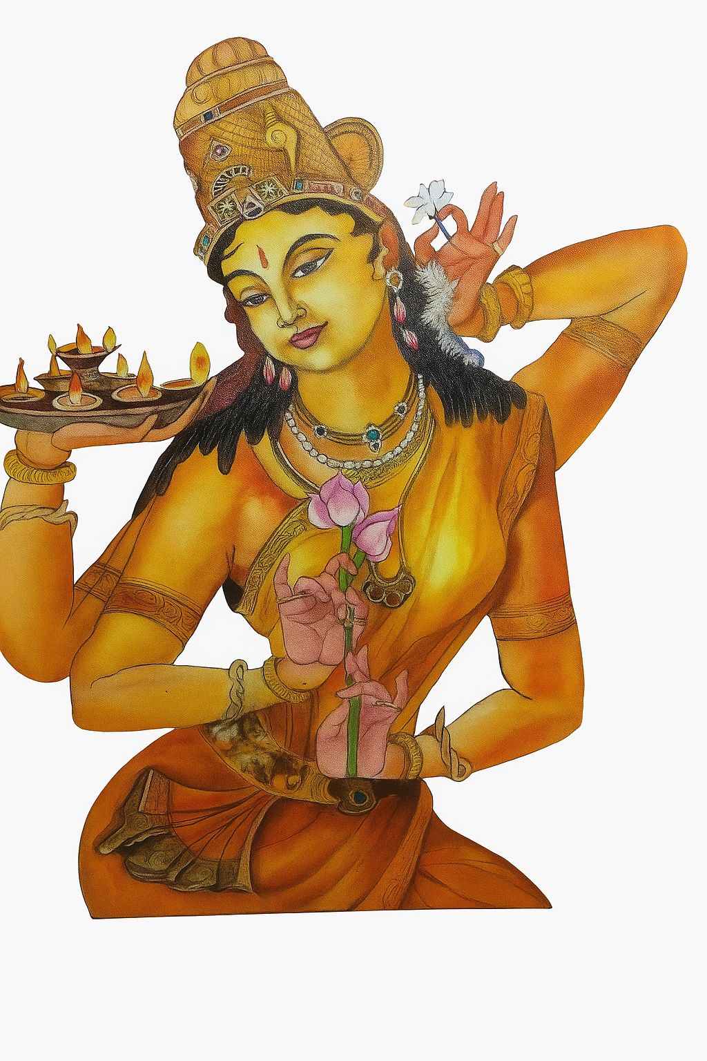 Divine Goddess Artwork - Indian Art, Spiritual Decor