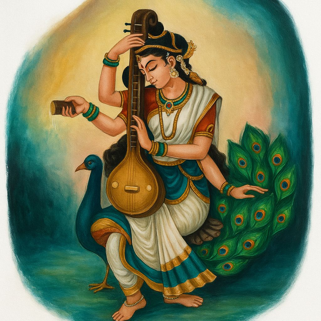 Goddess Saraswati Painting - Divine Art for Home Decor