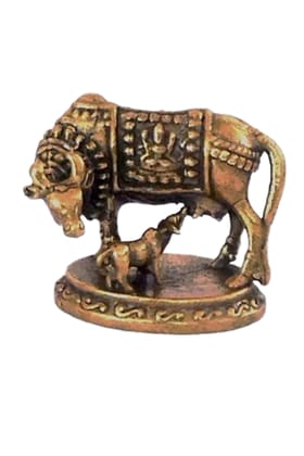 Brass Cow and Calf Sculpture - Divine Home Decor