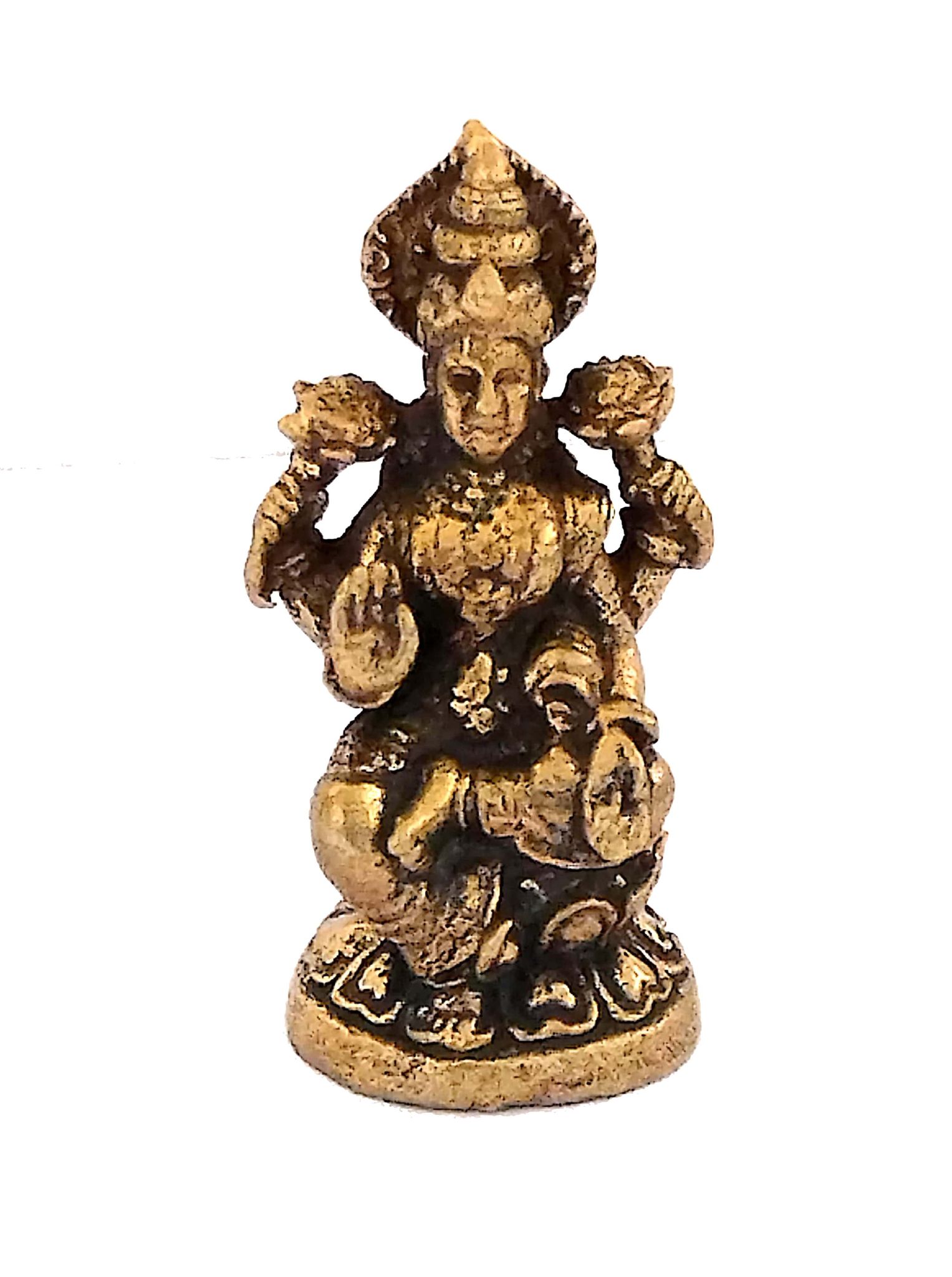 Exquisite Brass Goddess Lakshmi Idol for Home Temple & Prosperity