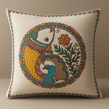 Madhubani Art Cushion Cover