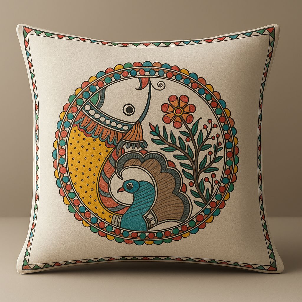 Madhubani Art Cushion Cover