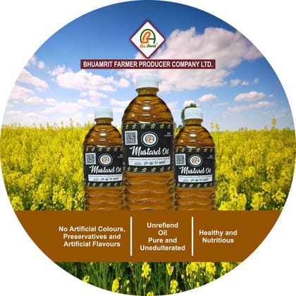 Bhu Amrit Mustard Oil - Unrefined, Pure & Healthy Cooking Oil