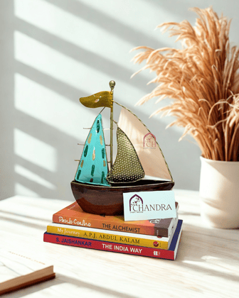 CHANDRA CRAFT STORE Vintage Ship Table Showpiece | Nautical Theme Metal Boat Figurine | Decorative Centerpiece for Home, Office & Living Room Décor | Handcrafted Maritime Art | Pack of 1