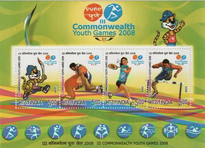 Shobhaphila's 2008 Commonwealth Youth Games Indian Miniature Sheet Stamp ( 12th Oct 2008)
