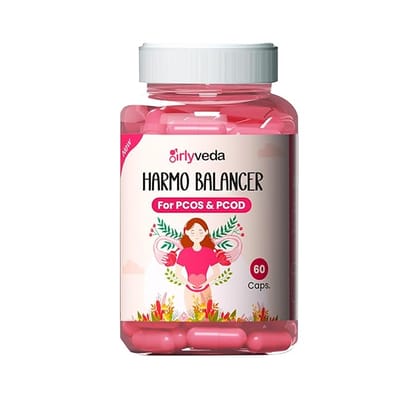 Girlyveda Harmo Balancer – Ayurvedic PCOS & PCOD Support Capsules – Hormonal Balance – 60 Caps