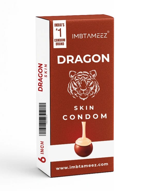 Imbtameez Dragon Silicone Condom Royal Edition | 6 Inch Reusable Dragon Skin Condom | Latex-Free, Washable Sleeve for Men