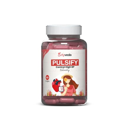 Girlyveda Pulsify Ayurvedic BP Control Capsules for Women │ High Blood Pressure Balance, Heart Health, Stress Relief – 60 Veg Caps