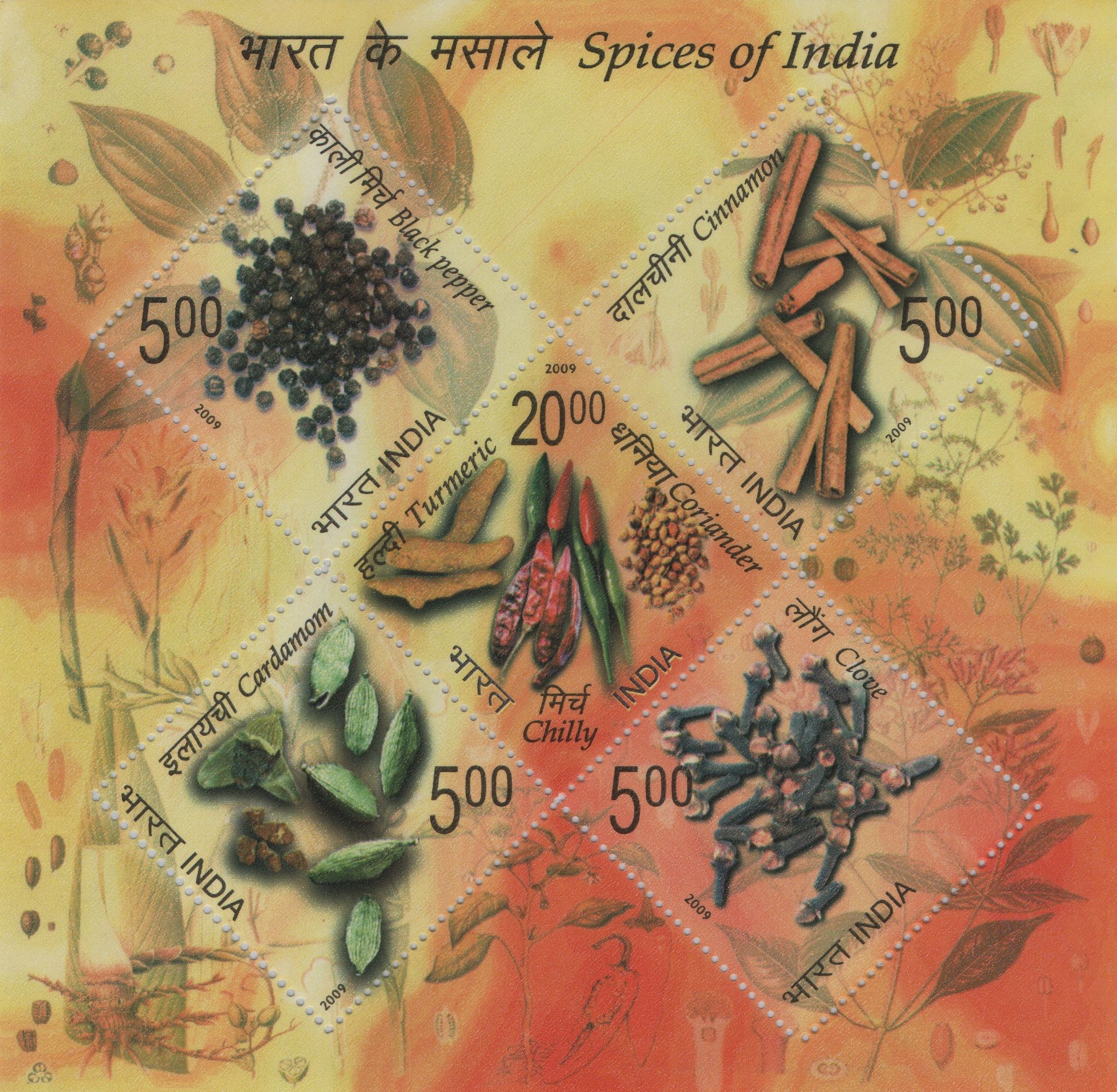 Shobhaphila's 2009 Spices of India Indian Miniature Sheet( 29th April 2009)