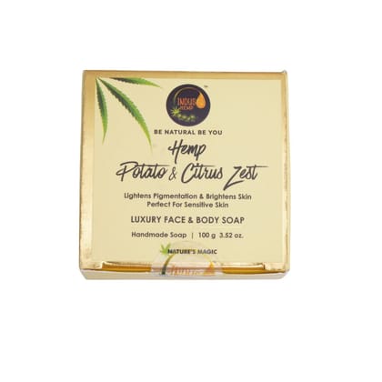 INDUS HEMP POTATO & CITRUS ZEST | LUXURY FACE & BODY SOAP | LIGHTNES PIGMENTATION & BRIGHTENS SKIN PERFECT FOR SENSITIVE SKIN | HANDMADE SOAP | 100g 3.52 oz INDUS HEMP POTATO & CITRUS ZEST | LUXURY FACE & BODY SOAP | LIGHTNES PIGMENTATION & BRIGHTENS SKIN PERFECT FOR SENSITIVE SKIN | HANDMADE SOAP | 100g 3.52 oz