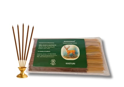 Bhabagrahi Premium Charcoal Free Incense Sticks | High Grade Kasturi Fragrances (8 Inch, 150 Units, Set of 1)