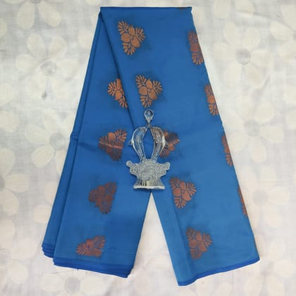 Soft Silk Saree with Blouse - Sky Blue