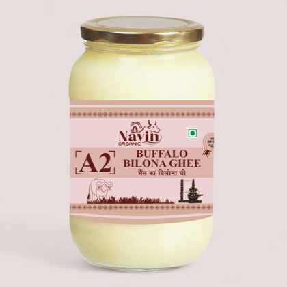 Navin Organic A2 Desi Buffalo Bilona Ghee, Made from Desi Buffalo Milk Ghee Glass Bottle Navin Organic A2 Desi Buffalo Bilona Ghee, Made from Desi Buffalo Milk Ghee Glass Bottle
