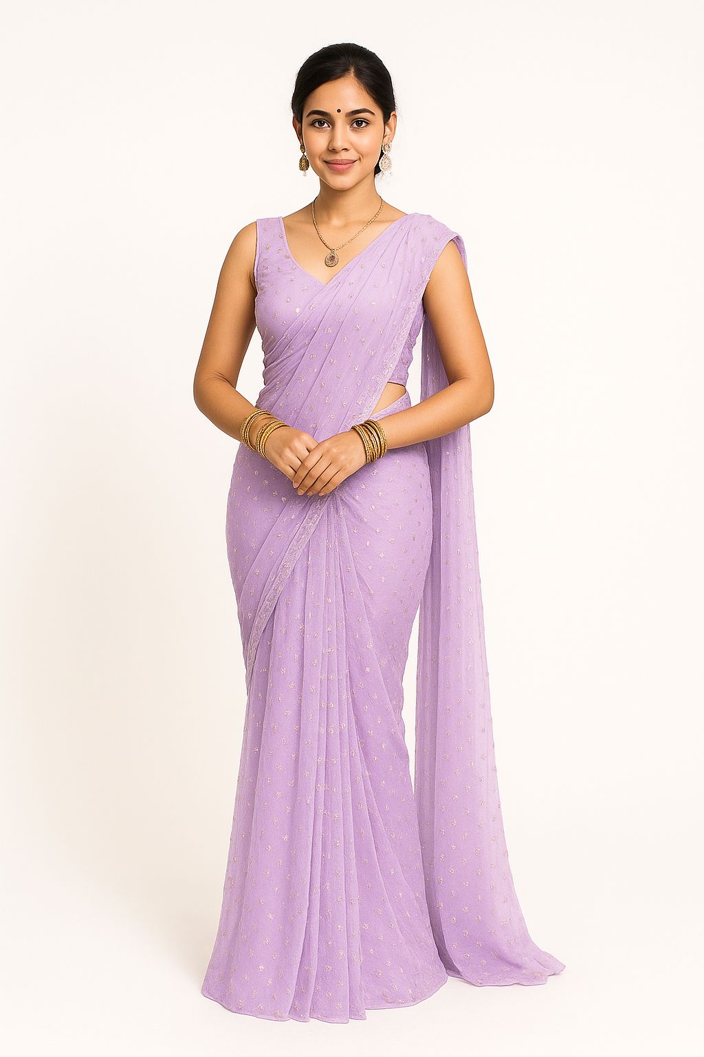 Lavender Grace Georgette Saree – Elegance Woven in Every Thread