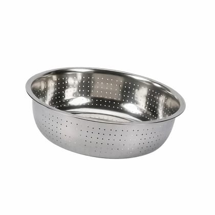 Prabha Colander Stainless Steel Strainer Sieves 30cm | Kitchen Strainer with Handle-Essential Kitchen | Colanders Bowl, Basket | Colander for Rice Straining Washing Fruits, Vegetables