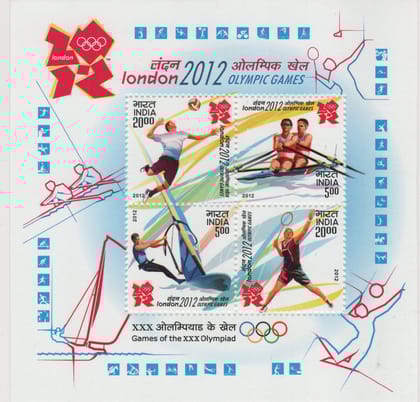 Shobhaphila's 2012 London 2012 Olympics Indian Miniature SheetStamp ( 25 th July 2012)