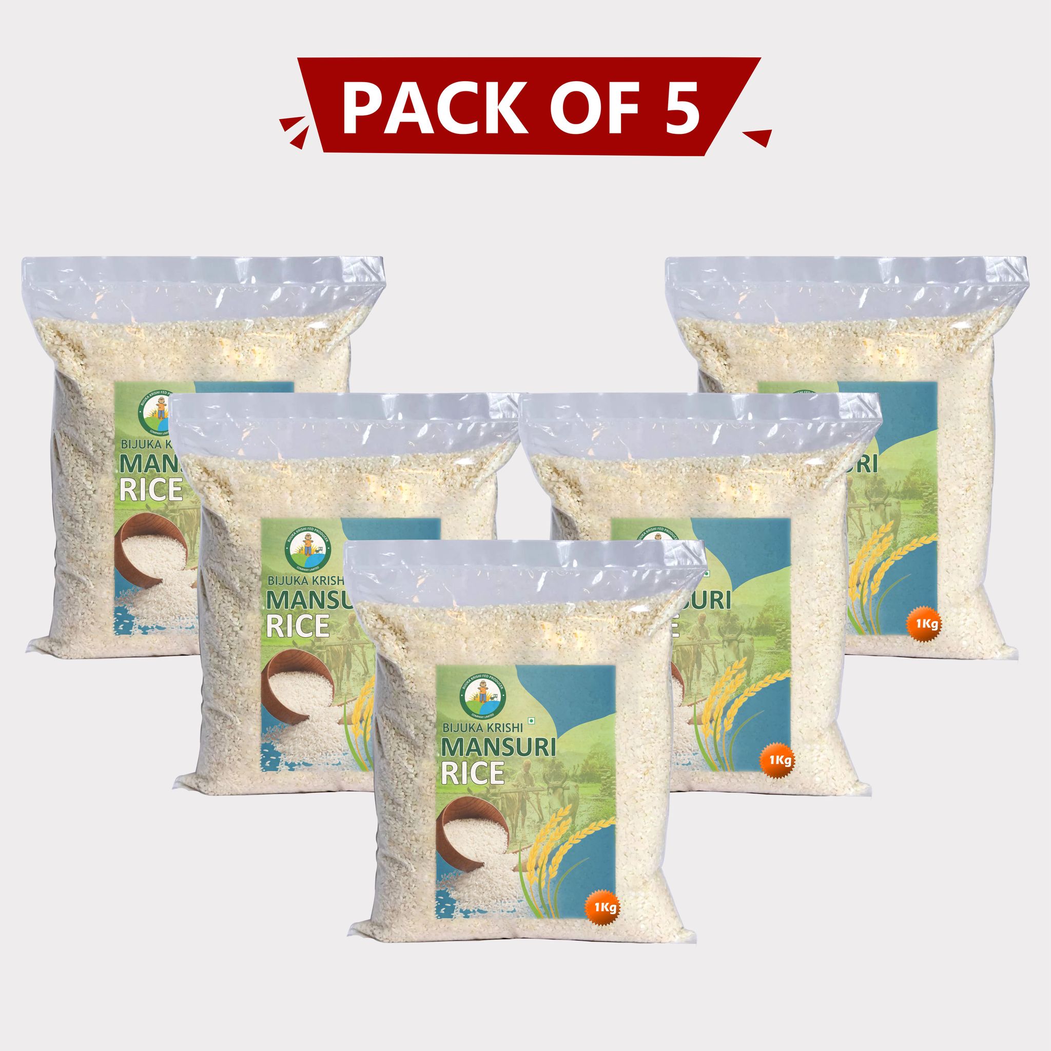 Mansuri Rice (1 kg), pack of 5