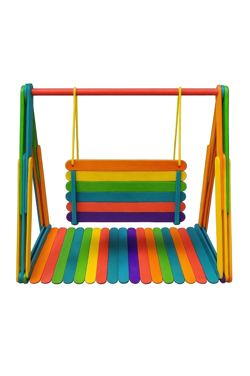 Handcrafted Miniature Popsicle Stick Swing