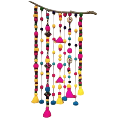 Handmade Woolen Pom-Pom Wall Hanging Handmade Woolen Pom-Pom Wall Hanging