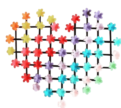 Colorful Heart-Shaped Floral Wall Hanging Colorful Heart-Shaped Floral Wall Hanging