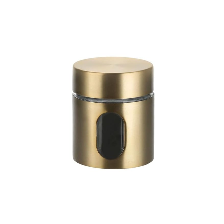 The Bean Co Roasters Mini Canister | 125 ML Capacity | Stainless Steel and Glass |Airtight Mini Coffee Canister (Gold)