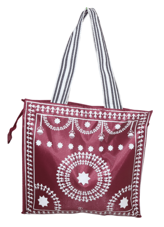 Warli Art Tote Bag - Indian Cultural Inspired Design
