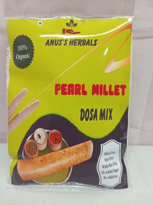 Anu's Herbals Pearl Millet Dosa Mix – 100% Organic | Wheat-Free, Rice-Free, Soya-Free | No Sugar, No Additives | 500g