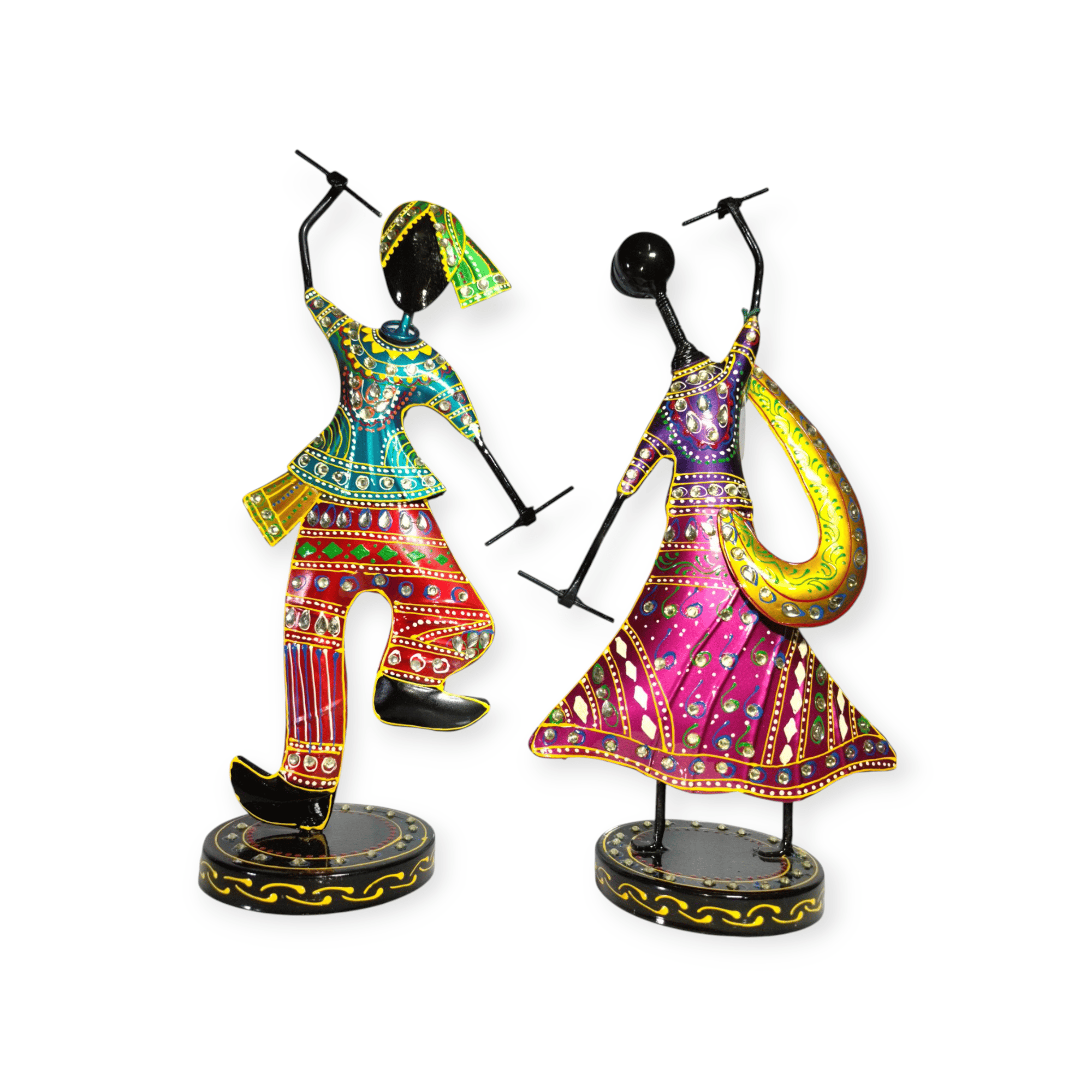 Handcrafted Metal Indian Dancing Couple Showpiece