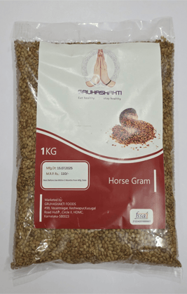 GRUHASHAKTI FOODS Horse Gram (Kulthi/Khurti) Whole – 1kg | Unpolished, Natural, High Protein & Fiber | Ideal for Sprouts, Curries, Herbal Tea | Clean & Hygienic Packing GRUHASHAKTI FOODS Horse Gram (Kulthi/Khurti) Whole – 1kg | Unpolished, Natural, High Protein & Fiber | Ideal for Sprouts, Curries, Herbal Tea | Clean & Hygienic Packing