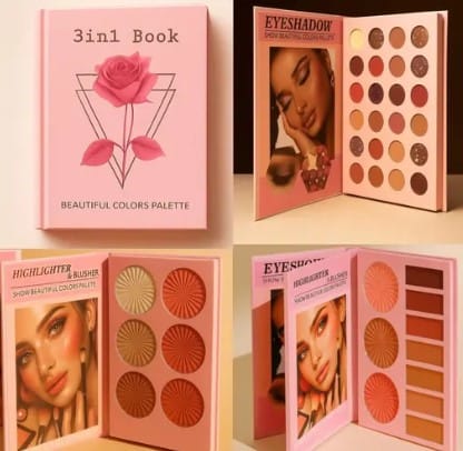 Book-Stylee Foldable Makeup Eyeshadow Palette Set | Portable& Long Lasting Eyeshadow Makeup Pallette Pack Of 1 Sets