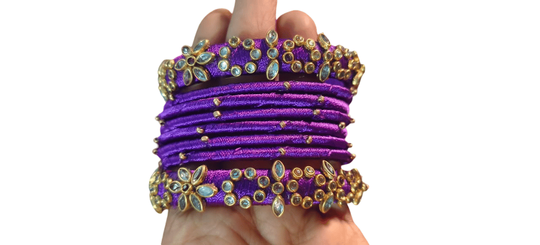 Purple Embellished Bangles - Elegance & Glamour