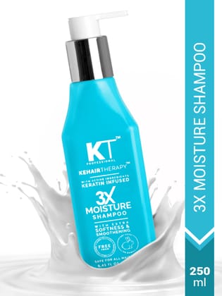 3X Moisture Shampoo | Keratin-Infused with Active Ingredients for Extra Softness & Smoothness | Sulfate-Free, Paraben-Free | 250ml